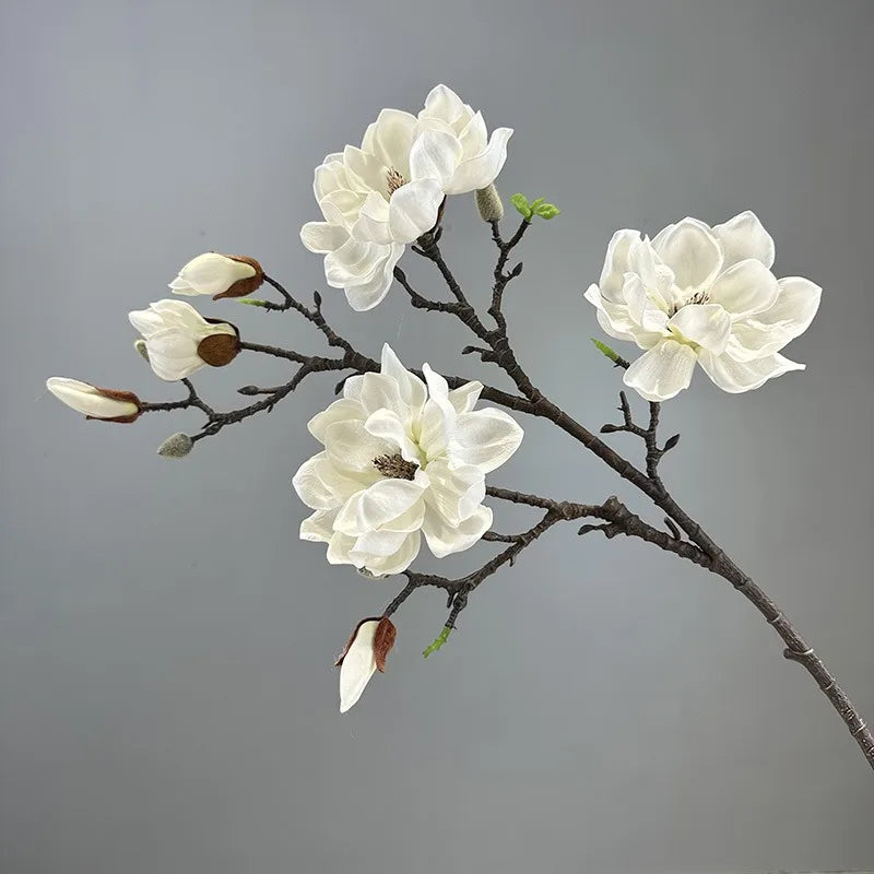 Handmade Real Touch Artificial Magnolia Large EVA High Head End 7 Heads Beautiful Wedding Home Valentine's Day New Year