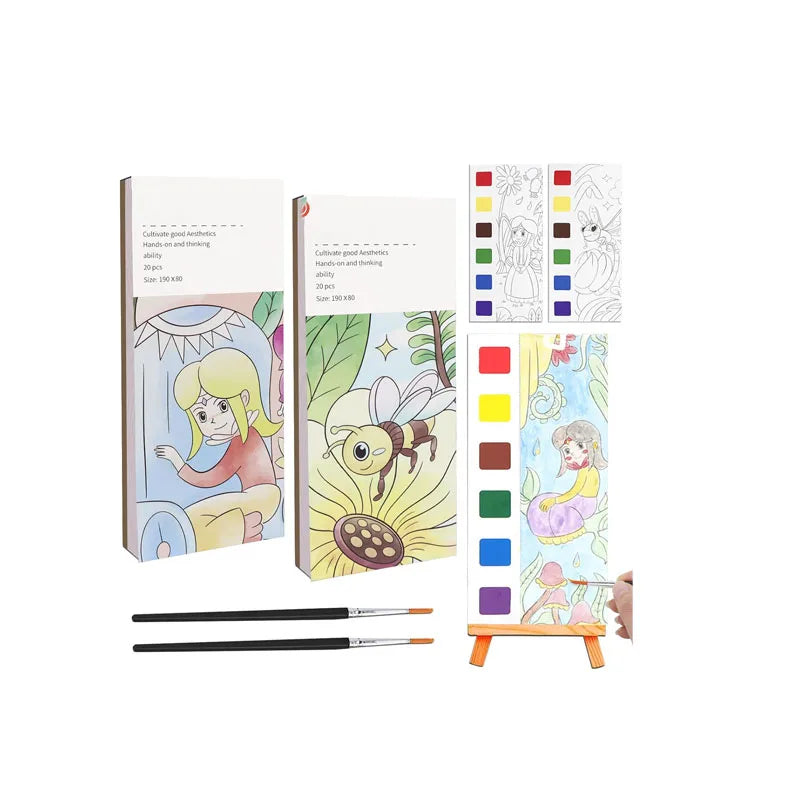 Hot Selling Cute MAGIC Watercolor Books Magic Water Pen Book Water Reveal Coloring Book for Kids