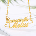 Custom Name Necklace 18K Gold Plated Stainless Steel Link Chain Romantic Double Layer for Women Anniversary Gift