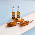 Women Earring Charms Beer Drink Bottle Resin Keychain Necklace Pendant Jewelry DIY Accessories