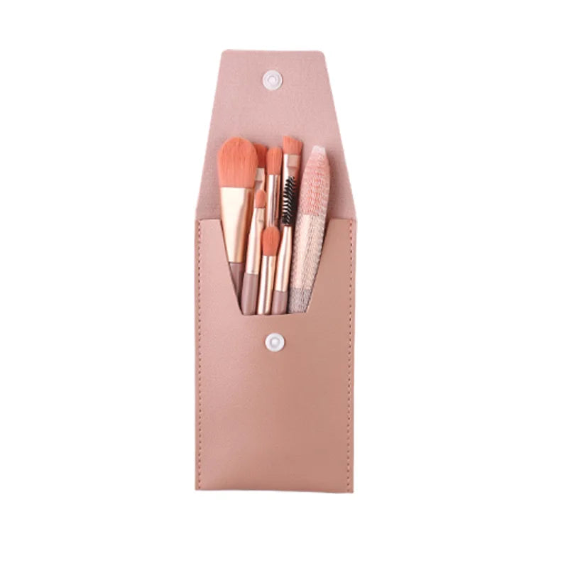 Makeup Brush Set 8pcs Soft Beginner Makeup Eyeshadow Foundation Contouring Brush Mini Travel Portable Full Brush Kit