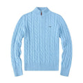 Free Shipping Men's Business Pullover Sweater Autumn Thickened Half-Zipper Embroidered Logo Knitted Sweater Wool Sweaters