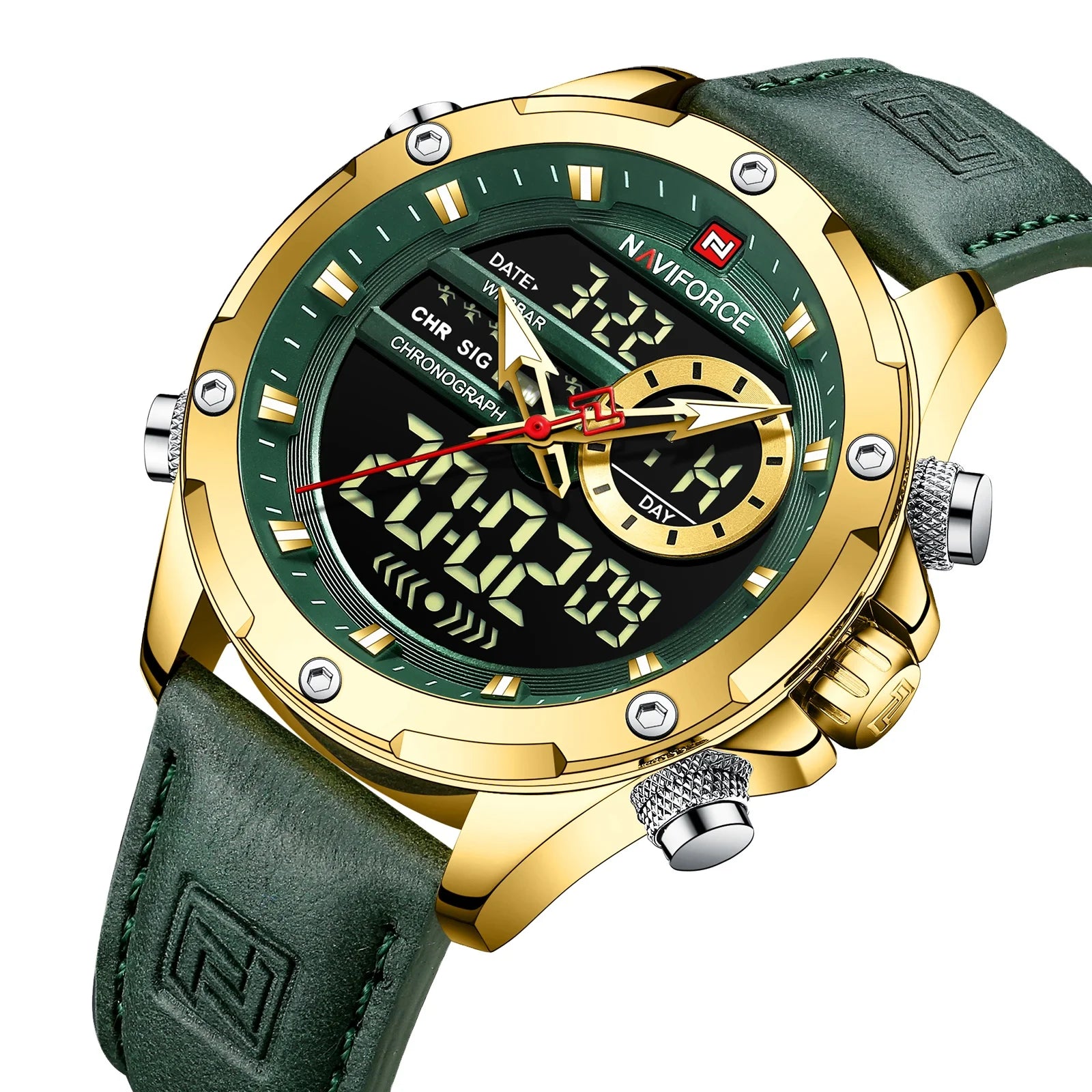 OEM Accept NAVIFORCE 9208 New Men's Quartz Watch Sports Watch Multi Functional Student Watch Waterproof Reloj De Hombre