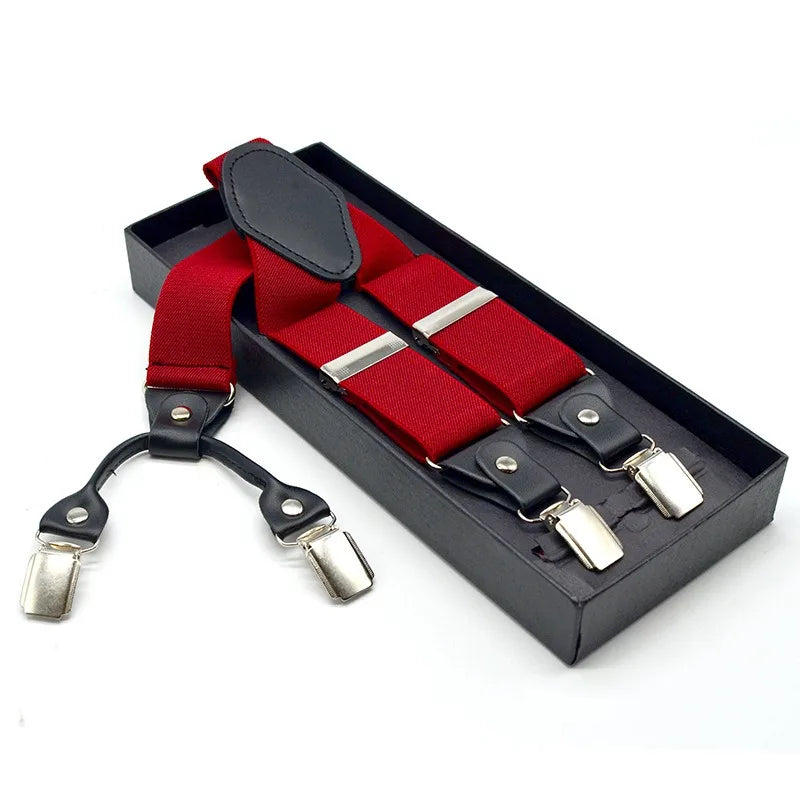 ODM Men Work Heavy Duty Braces Big and Tall 3.5cm Wide Y Back With 4 Strong Clips Adjustable Elastic Trouser Suspenders