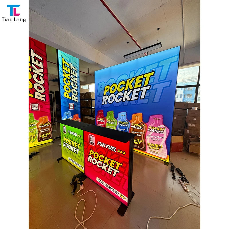 M Series System 3x6 Tool Free Display DIY Modular Exhibition Trade Show Booth Design Advertising Light Box MegaBDM