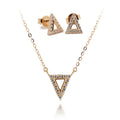 Fashion OEM Fine Jewelry Solid Gold Solid 18K Pure Gold Earring Necklace Jewelry Set With 5A CZ Stones