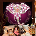 India Elephant Tapestry 3D Aesthetic Landscape Wall Hanging Contemporary Cotton Linen Eco-Friendly Machine Washable Psychedelic