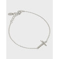 Ladies Fine Jewelry 925 Sterling Silver Thin Chain Cross Bracelet Simple Silver Cross Bracelet for Women