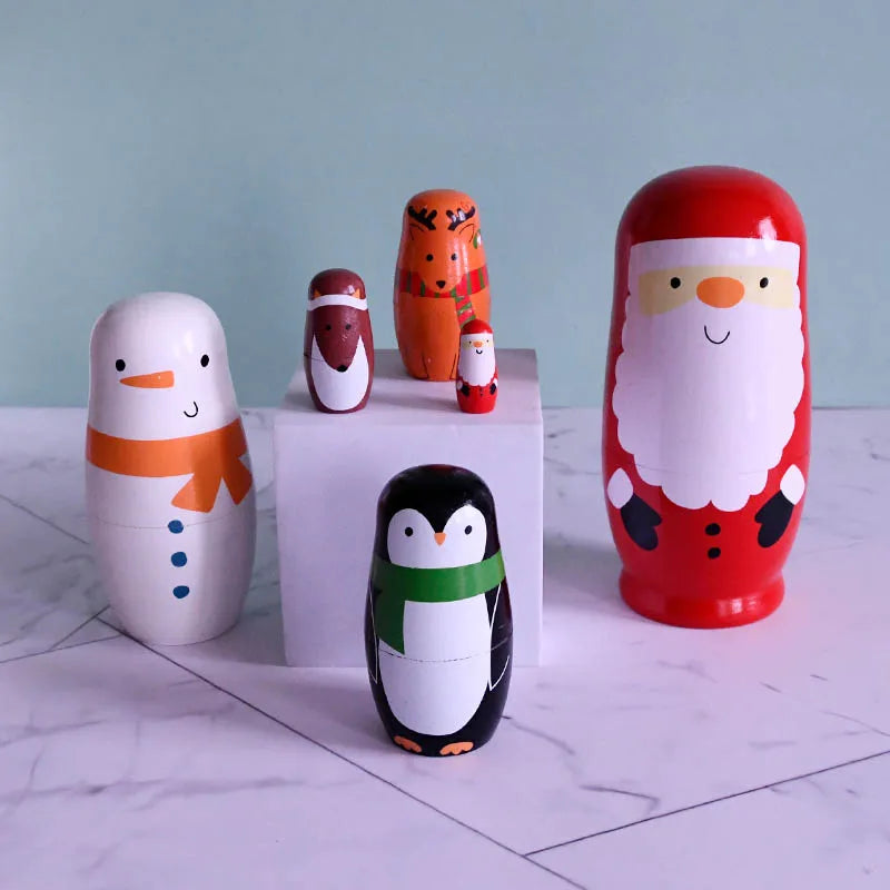 New Style Christmas Snowman Matryoshka Nesting Dolls for Decoration