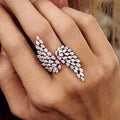 CAOSHI Hot Selling Exquisite Cubic Zirconia Marquise Cut Diamond Adjustable Rings for Women Wedding Angel Wing Ring Silver Color