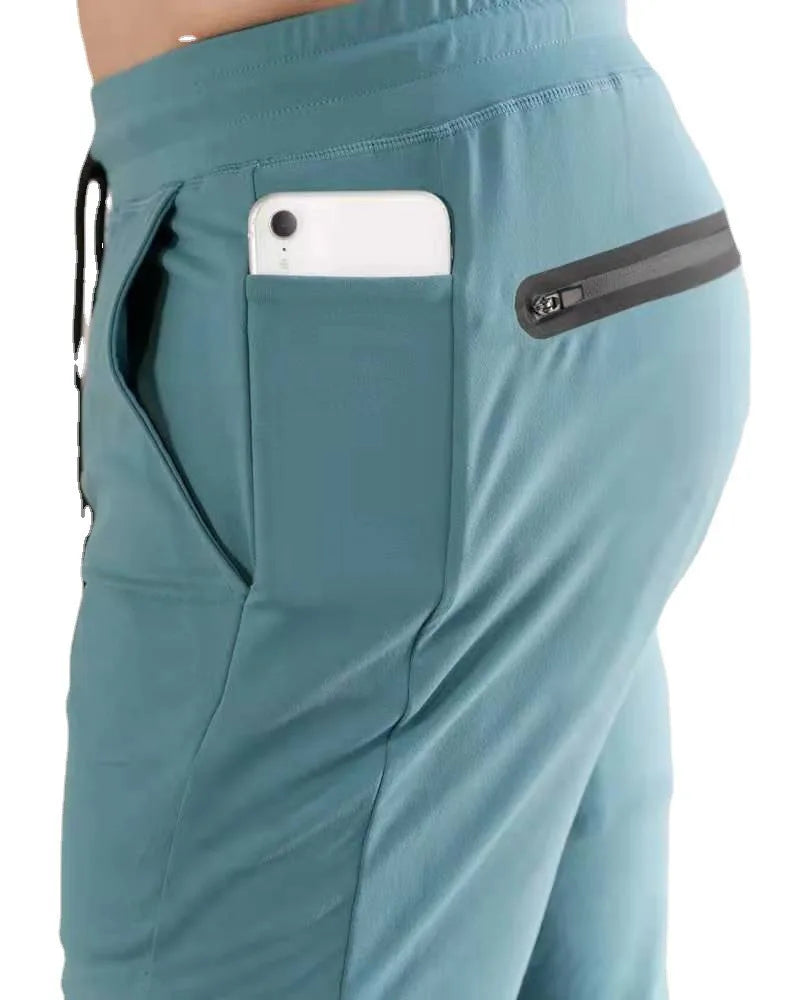 Custom Mens Gym Pants With Phone Pockets Running Sports Jogger Gym Trousers Workout Pants Sweatpants