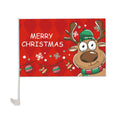 Custom Christmas Promotional Car Flags 30X45cm Santa Snowman Pattern Outdoor Car Decoration Flags and Banners