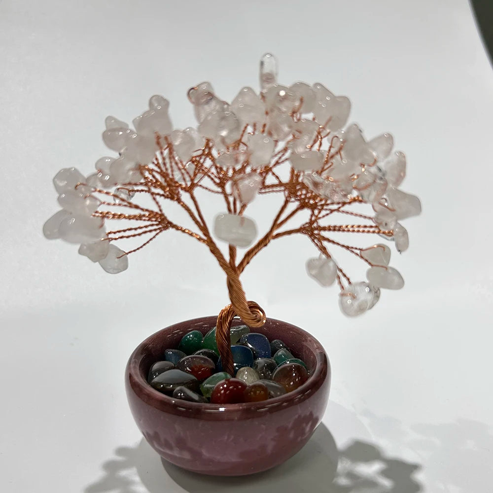 Wholesale 3Inches  Fengshui  Crystal Healing Chip Tree for Home Decoration