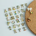 26 Alphabet Initial Charms Pendant 18K Gold Plated in Garden Fairy Tale Princess Style for Kids Jewelry Craft DIY