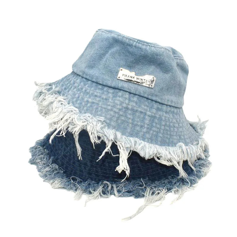 Womens Raw Hem Bucket Hats Summer Wide Brim Sun Hat Foldable Packable for Beach Vacation Travel Outdoors