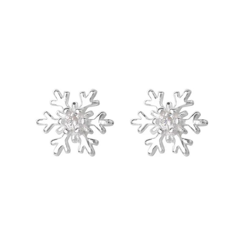 Wholesale Snowflake Zircon Earrings 925 Sterling Silver Fashion Jewelry Earring for Women