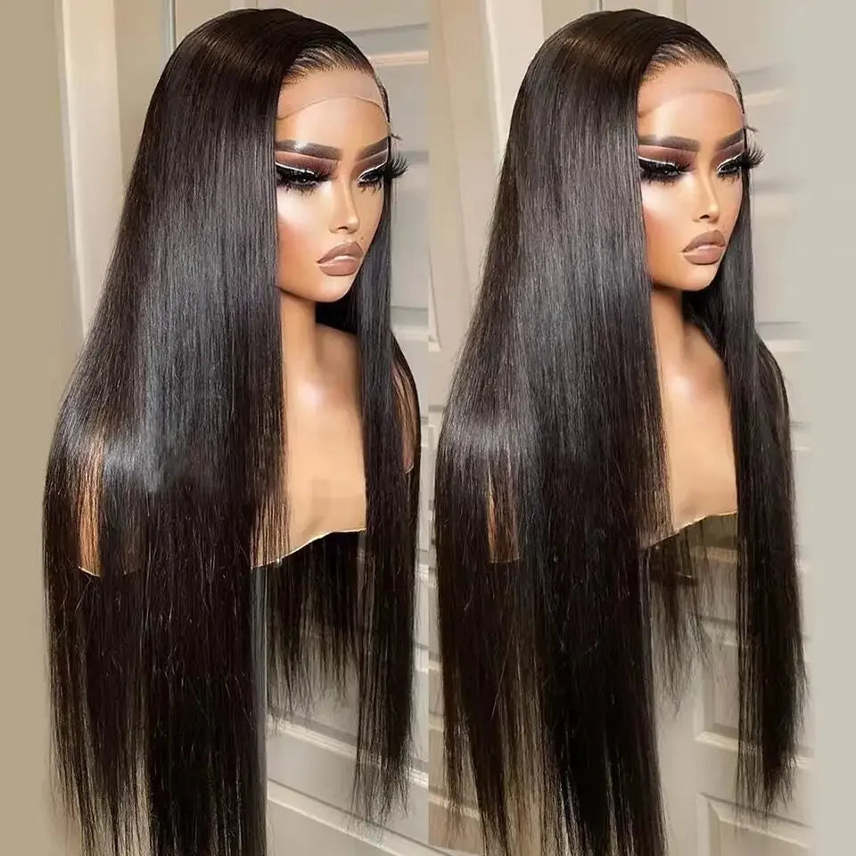 Wholesale Virgin Swiss Lace Front Straight Human Hair Wigs 11A Raw Indian Hair Lace Frontal Wig for Black Women