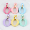Korean Pop Romantic Round Colored Macaron Matte Texture Hollow Resin Fashion Custom Gentle Girl Acrylic Earrings for Women