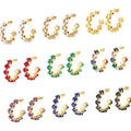 Trendy Colorful Zircon Earrings Stainless Steel 18k Gold Plated Rhinestone Hoop Earrings for Women Jewelry