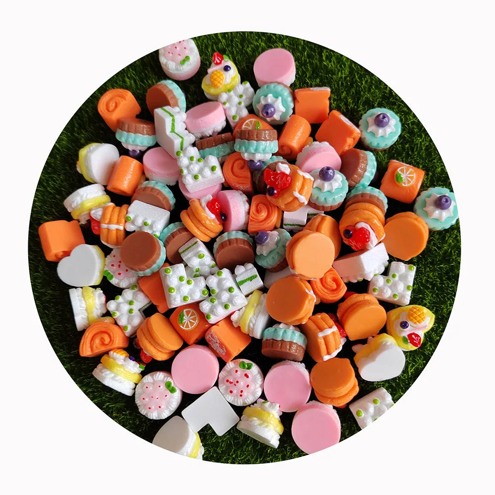 Custom Food Cake Cabochons DIY Slime Jewelry Making Resin Beads for Handmade Gifts Crafts Embellishments Bead Art