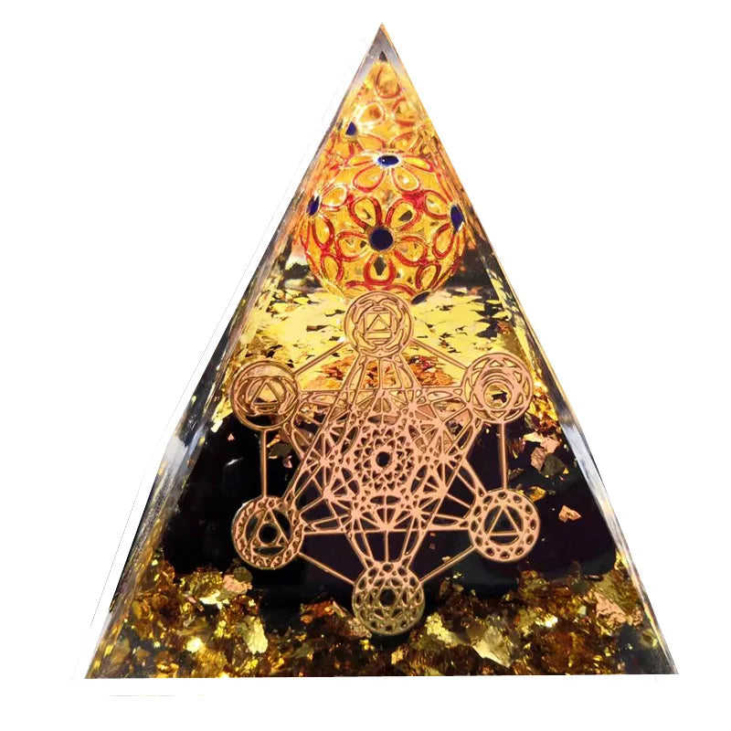 Natural Rune Crystal Pyramids Fengshui Ornament Healing Stone Orgonite Crystal Pyramid