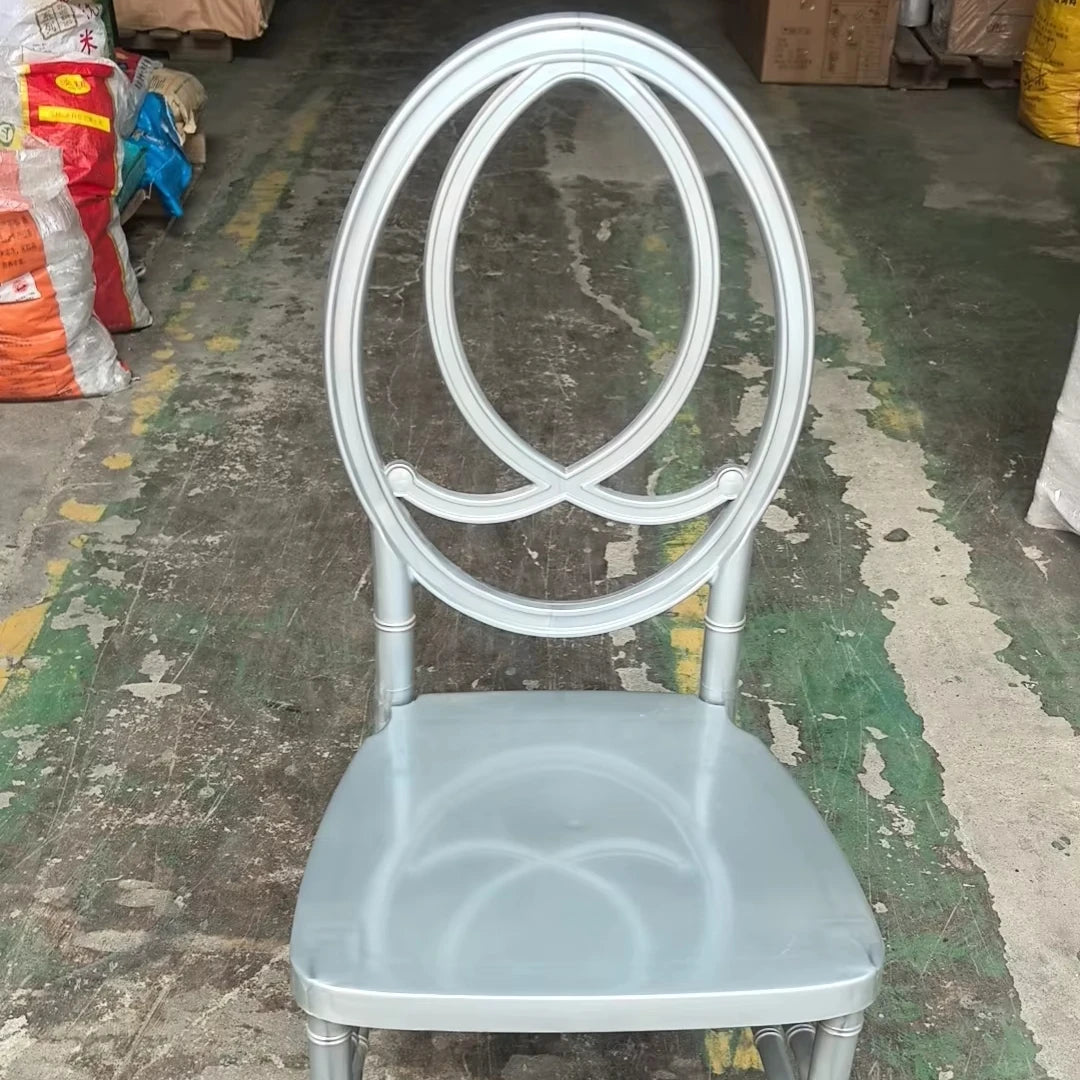 Top Sale Modern Crystal Silver Resin Wedding Event Chair From China for Banquets Outdoor Parties Restaurants Hotels Workshops
