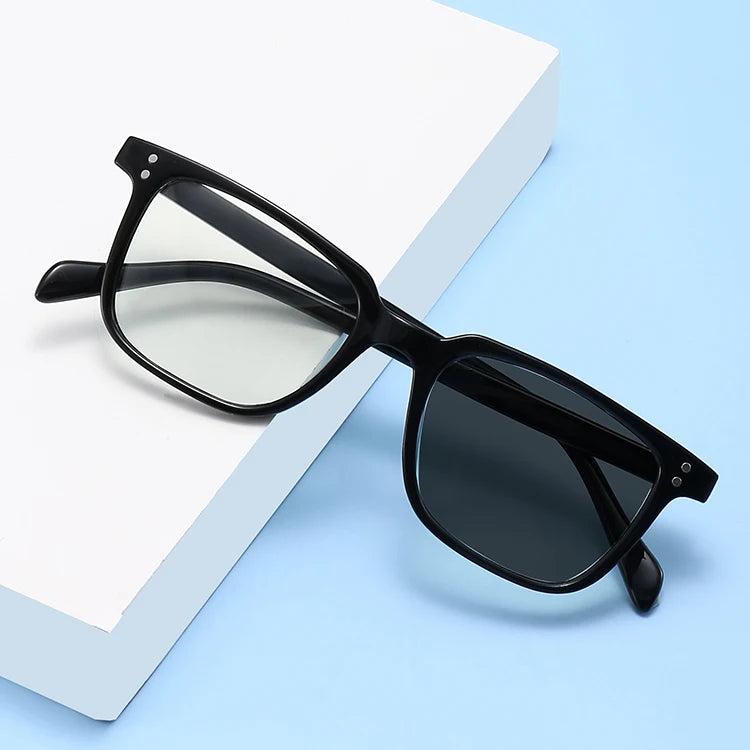 Rectangle Optical Frame Anti-blue Light Photochromic Classic Solid PC