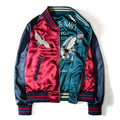 Custom Reversible Jacket College Embroidered Satin Baseball Jacket Men Custom Brand Casual Woven Adults Plain Dyed
