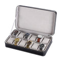 Wholesale Luxury Carbon Black PU Leather Watch Packaging Box for 2 4 6 8 10 12 Slots Watches Organizer Storage case