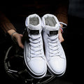 New Fashion Outdoor Solid Color Popular Casual Flat Shoes Comfortable High Top Walking Style Black Sneakers for Men