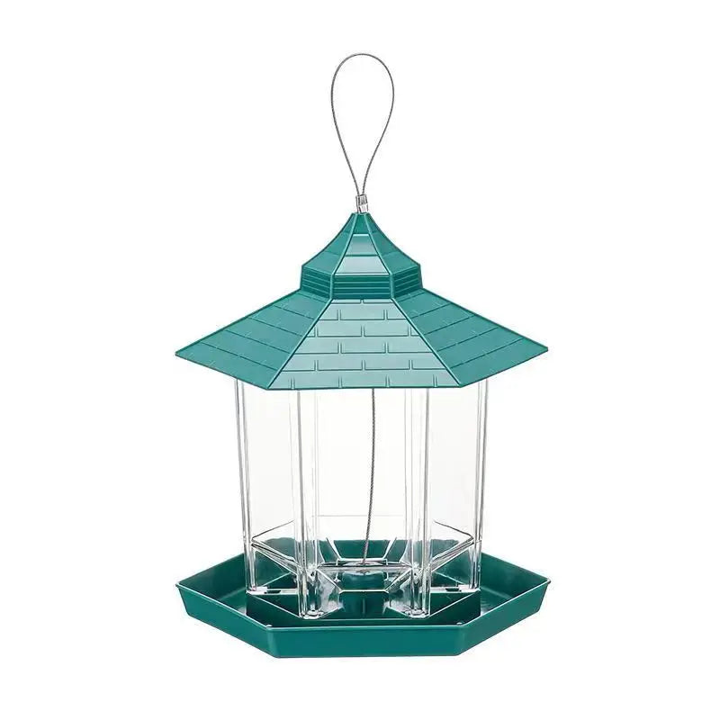 Outdoor Automatic Plastic Cloth Hanging Bird Feeder Rain- and Splash-Proof for Backyard Birding