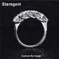 Starsgem Dainty Rings Solid Pure Gold Lab Grown Diamond Five Stone Ring MegaBDM