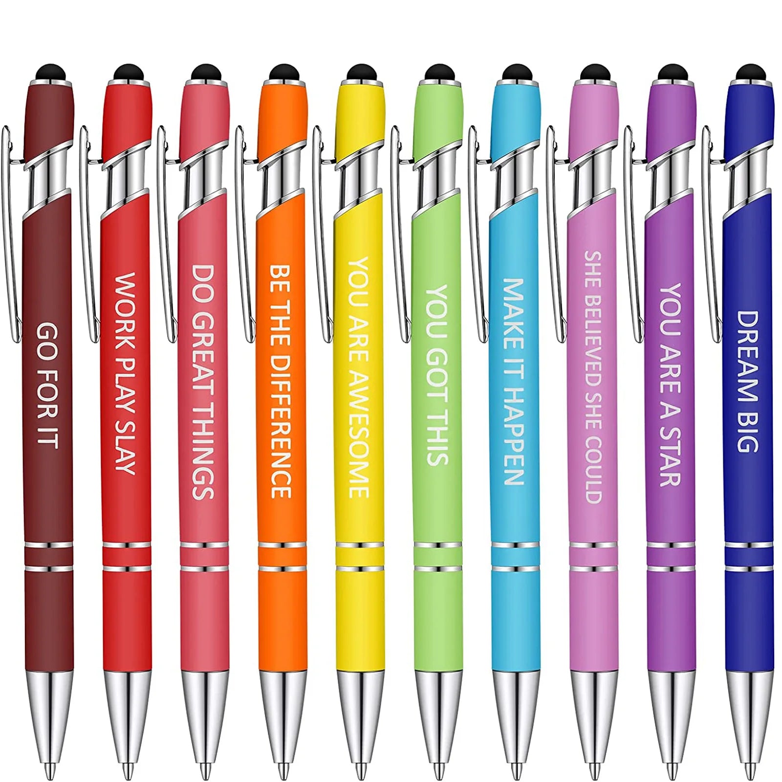 Funny Pens High Quality Pen Set 10 Capacitor Metal Press Ballpoint Pen Set