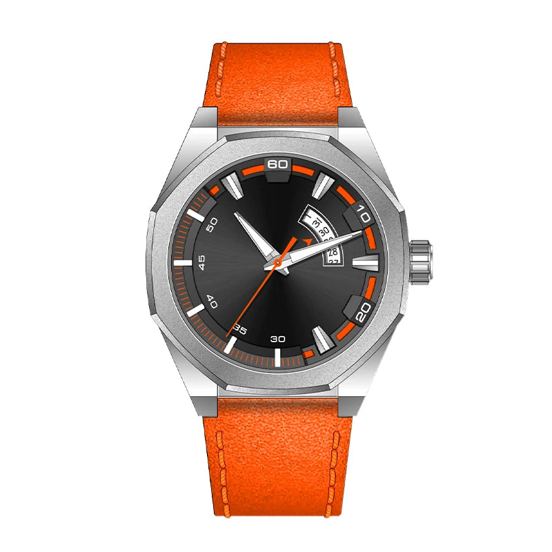 New Arrival Custom logo Genuine Leather Men Wrist Watch Quartz Watches Relojes Watch