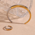 Double Layer Cross Bangles Jewelry Women Waterproof Gold Plated Jewelry Bijoux En Acier Inoxydable