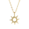 Minimalist Sun Charm Necklace Gold Plated 925 Sterling Silver Sunshine Pendant Necklace for Women Fine Jewelry