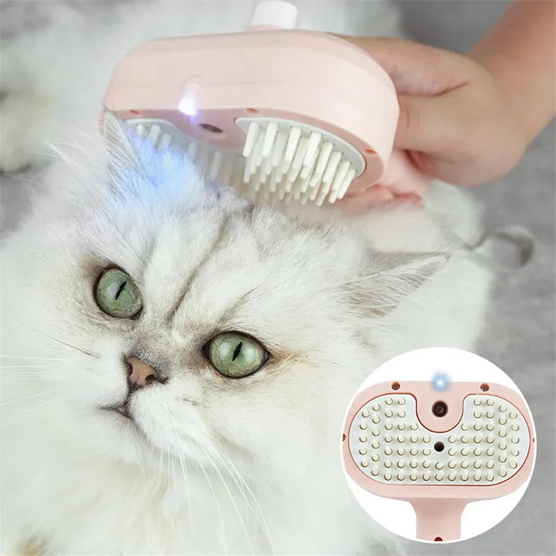 Rechargeable Pet Spray Cat Brush Pet Grooming Supplies Self Cleaning Hair Removal Brush Dog Cat Steam Brushes