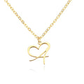 XIMAI Wholesale A-Z Name Pendant Necklace Stainless Steel Initial Letter Gold Heart Pendant Necklace for Woman