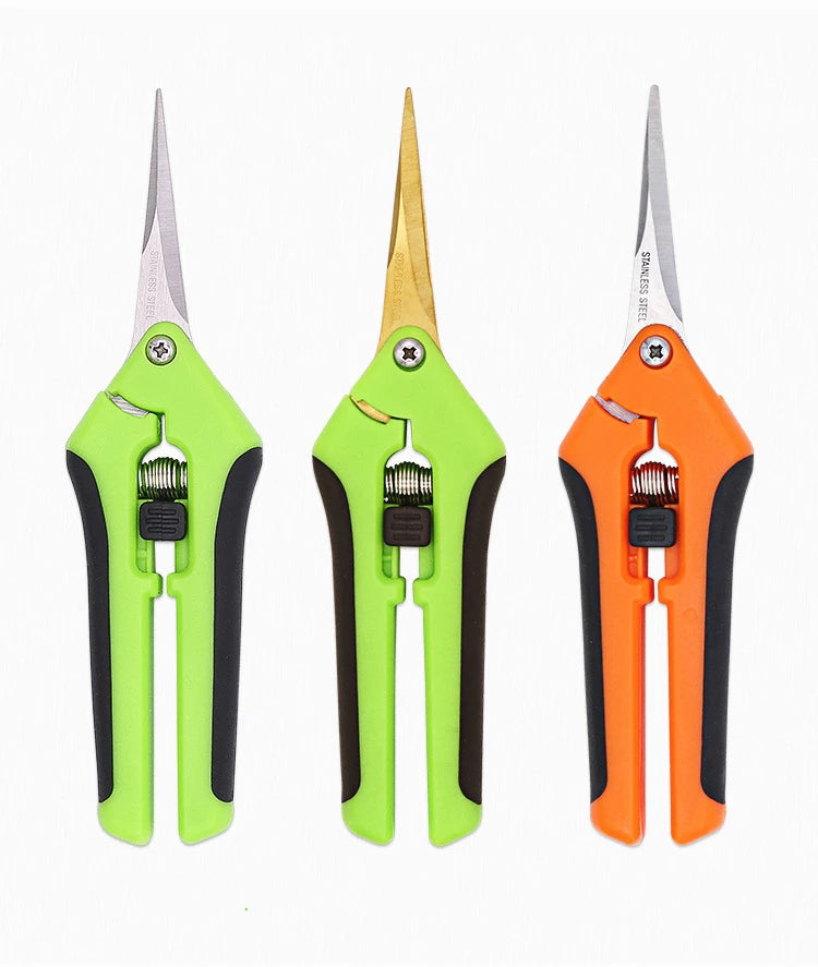 Straight Stainless Steel Pruning Shears Gardening Flower Arrangement Orchard Pruning Shears Fruit Picking Scissors