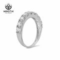 Princess Cut Diamond 14k White Gold Cubic Zirconia Engagement Wedding Band Ring for Women