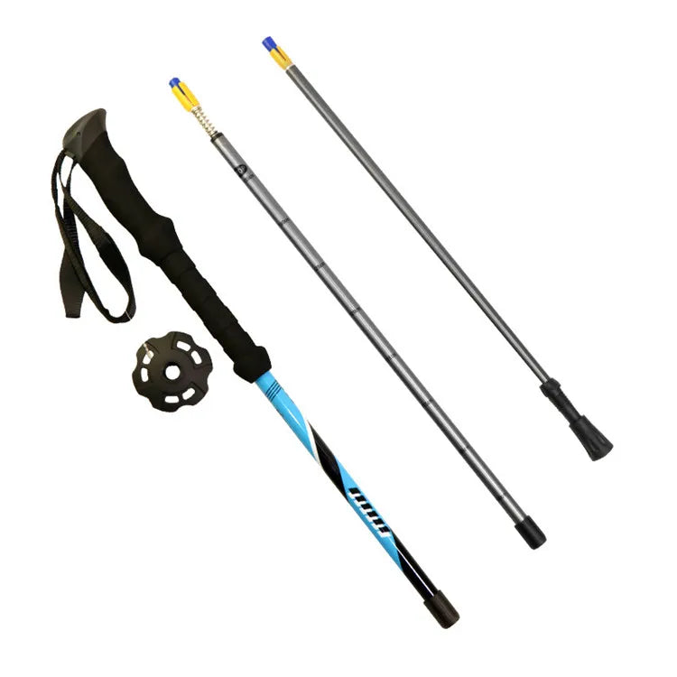 Ultra-light Aluminum Hiking Adjustable Walking Stick Cane EVA 65-135cm Adjustable Length for Trekking Mountain-climbing