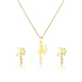 Chic Dropshipping 316L Stainless Steel Portrait Angel Jewelry Sets Choker Necklaces & Earings Set for Girl