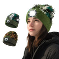 Custom Winter Warm Knit Cuffed Cap Unisex USB Rechargeable Headlight Headlamp Beanie Hat With LED Light