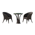 Factory Price Modern 3-Piece Outdoor Aluminum Rattan Round Table Set Durable Patio Furniture for Garden Cafe Dining