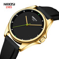 NIBOSI 2570 Customize Logo Simple Design Classical Sports Quartz Watches Silicone Band Men Wristwatches