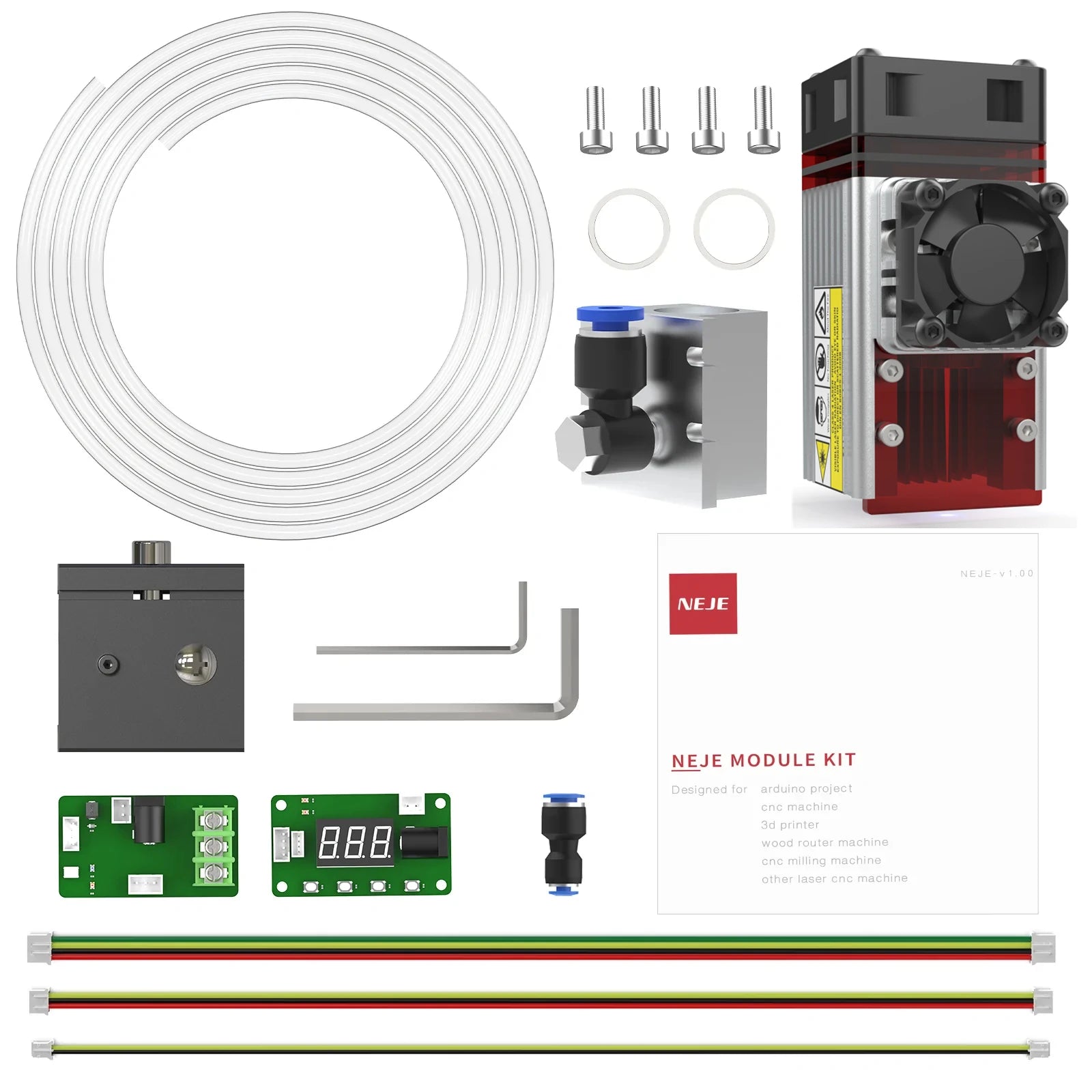 NEJE A40640 80W Pro 450nm Focus Blue Laser Module Laser Engraving and Cutting TTL Module on Soft and Brushed Stainless Steel