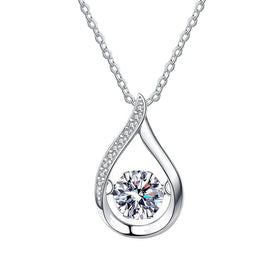 925 Sterling Silver Pendant Moissanite Necklace 1 Carat Moissanite Diamond Necklace