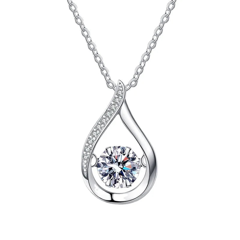925 Sterling Silver Pendant Moissanite Necklace 1 Carat Moissanite Diamond Necklace