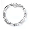 European American Men's Cuban Bracelet With Trapezoidal Stainless Steel Cross Chain Hip Hop Fashion Brand Diamond Main Stone