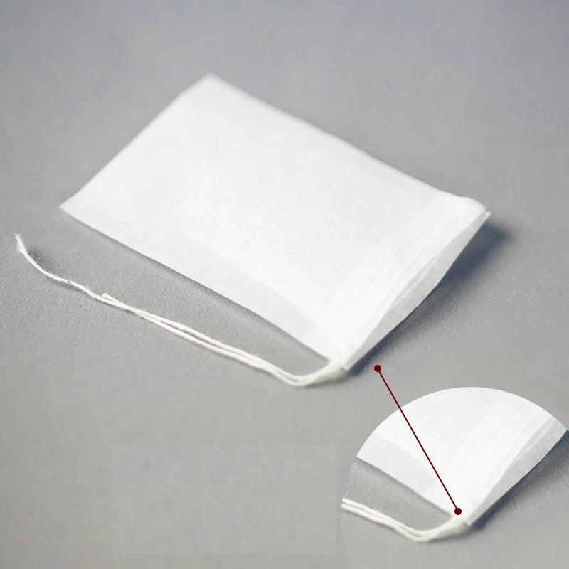 Wholesale Right Angle Design Degradable Biodegradable Food Grade Paper Teabags Packaging for Tea Bags With Drawstring